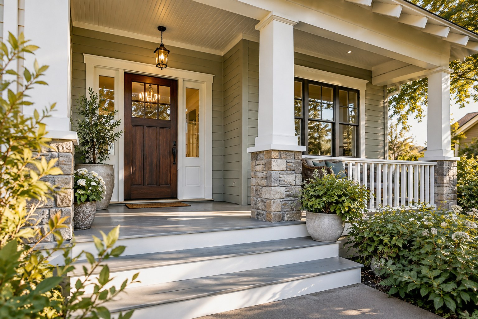 A craftsman home front porch, illustrative